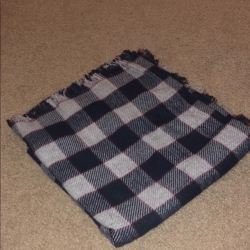 New Navy, Red, & Gray Plaid Blanket Scarf